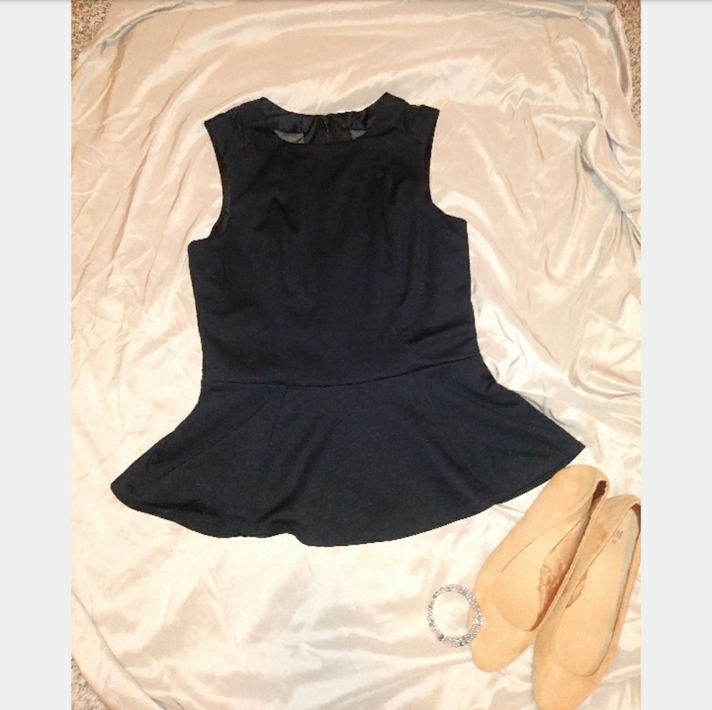♦Black Peplum Shirt♦
